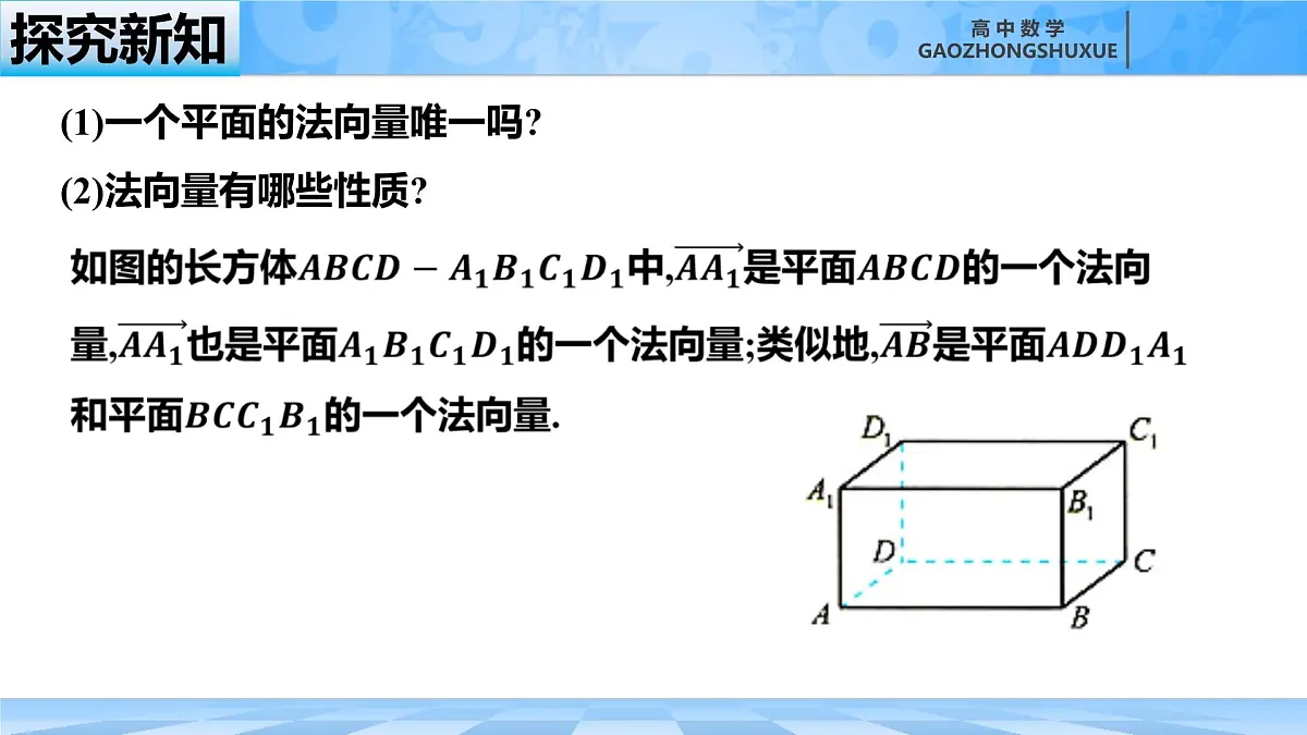 人教B版高中数学选修1 1-2-2《空间中的平面与空间向量》课件第7页