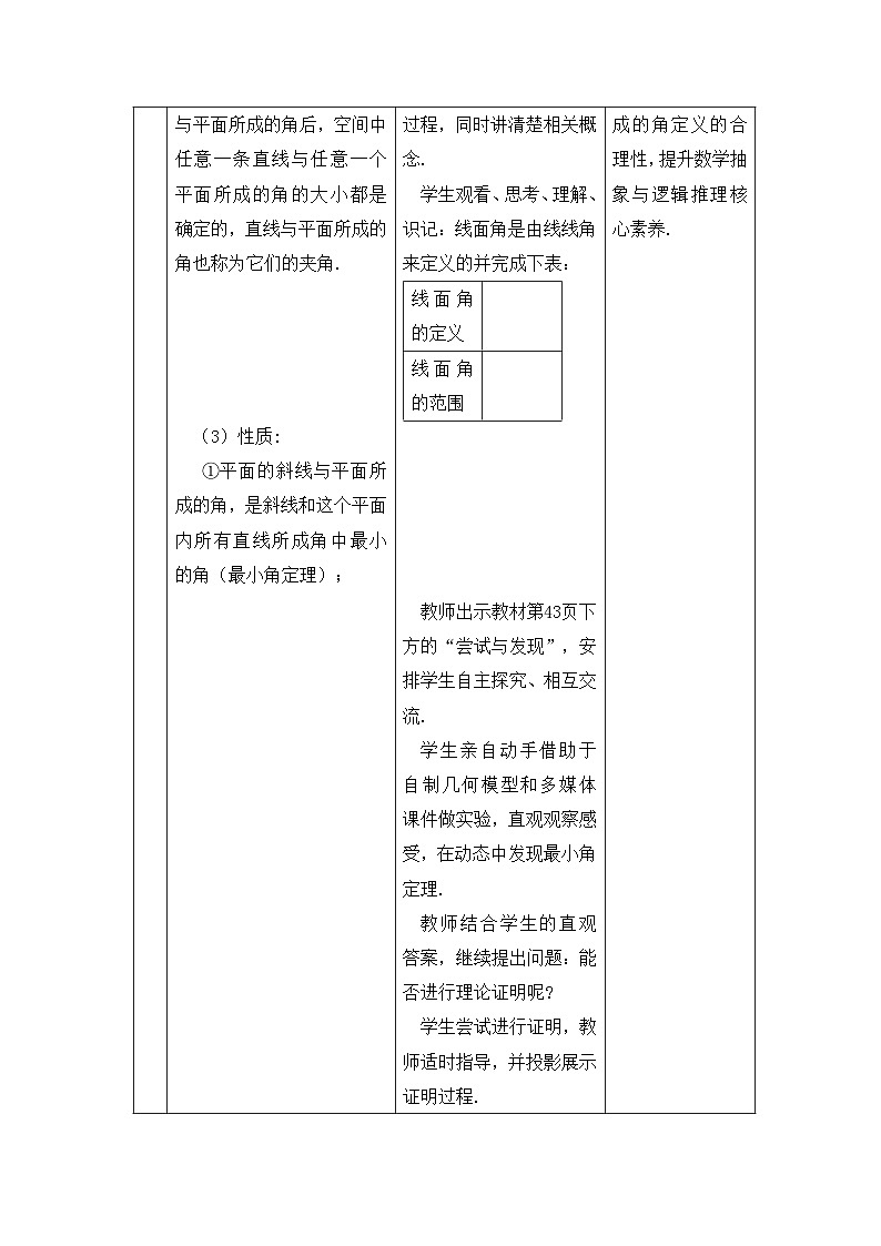 人教B版高中数学选修1 1-2-3《直线与平面的夹角》教学设计第2页