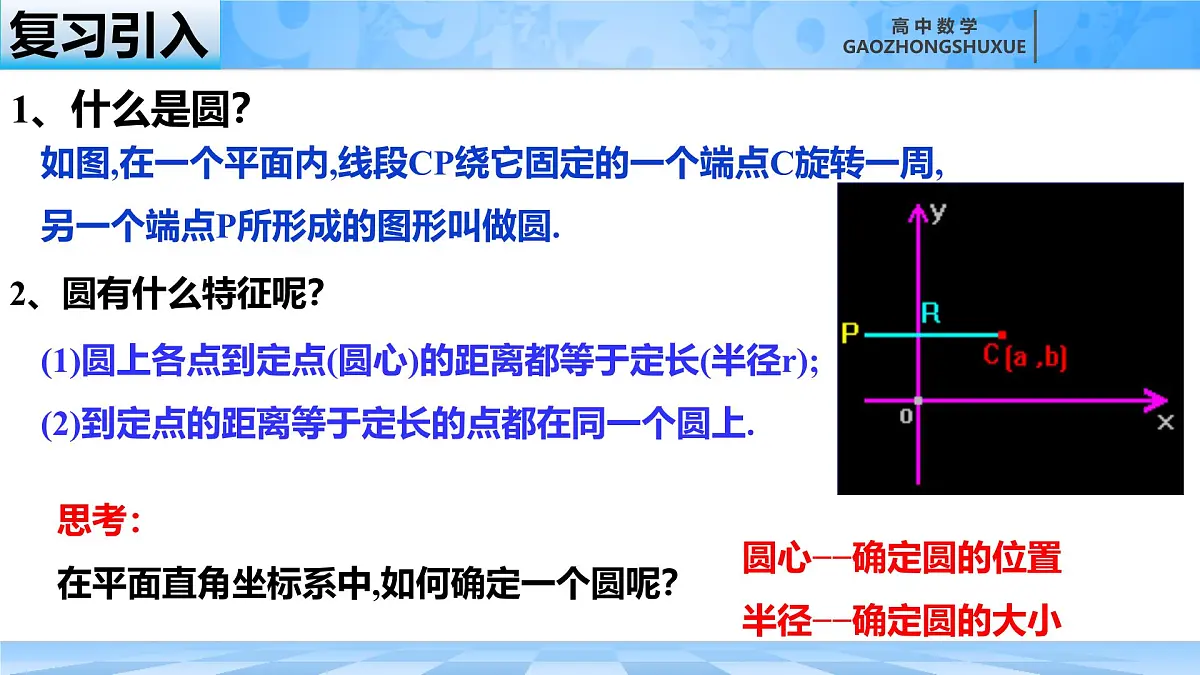 人教B版高中数学选修1 2-3-1《圆的标准方程》课件第2页