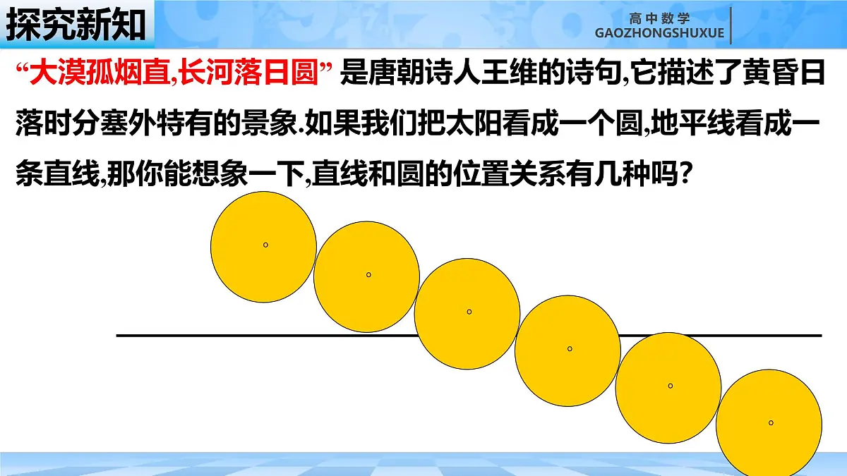 人教B版高中数学选修1 2-3-3《直线与圆的位置关系》课件第6页