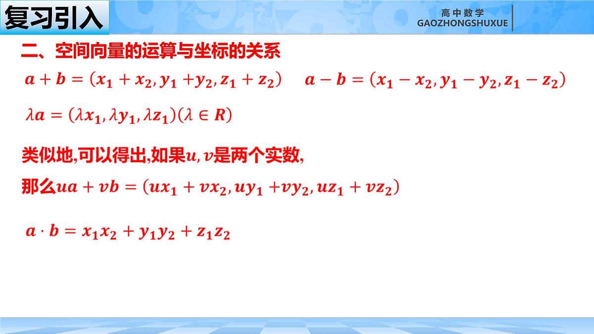 人教B版高中数学选修1 1-1-3《空间直角坐标系和空间向量坐标的应用》课件第2页