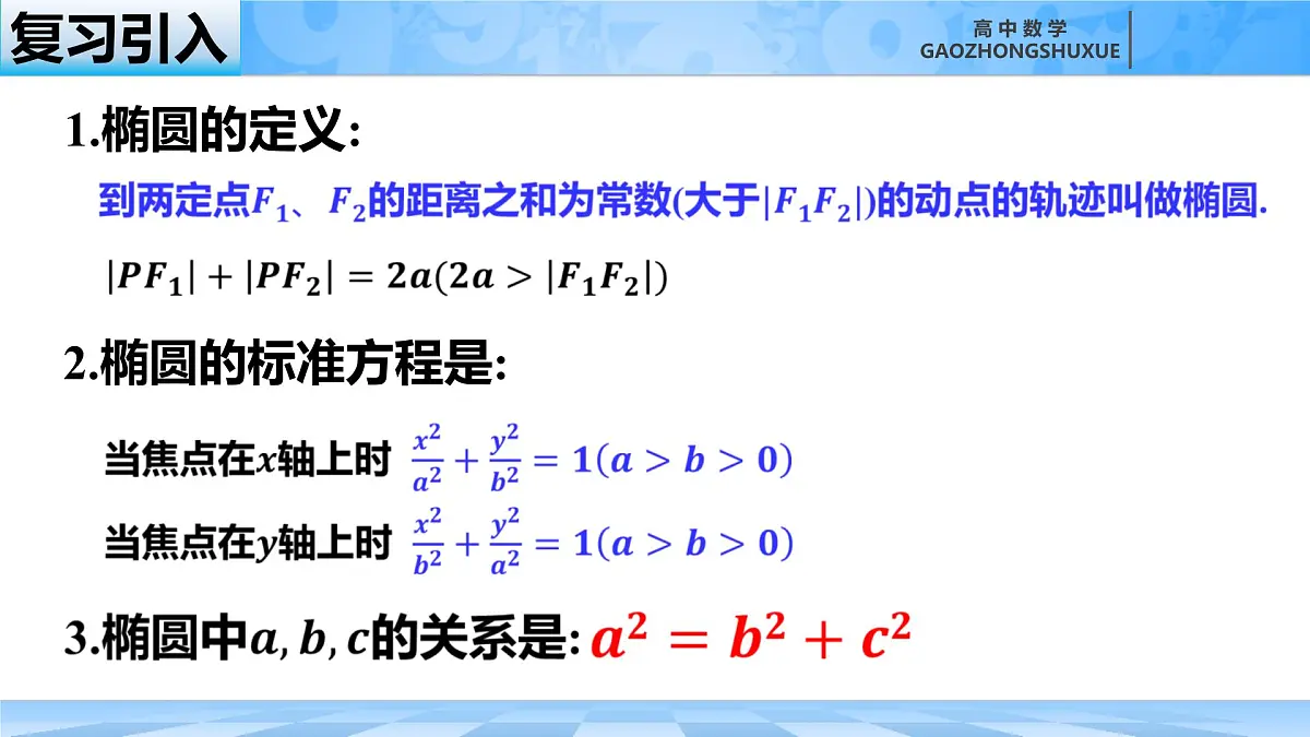 人教B版高中数学选修1 2-5-2《椭圆的简单几何性质---第一课时》课件第1页