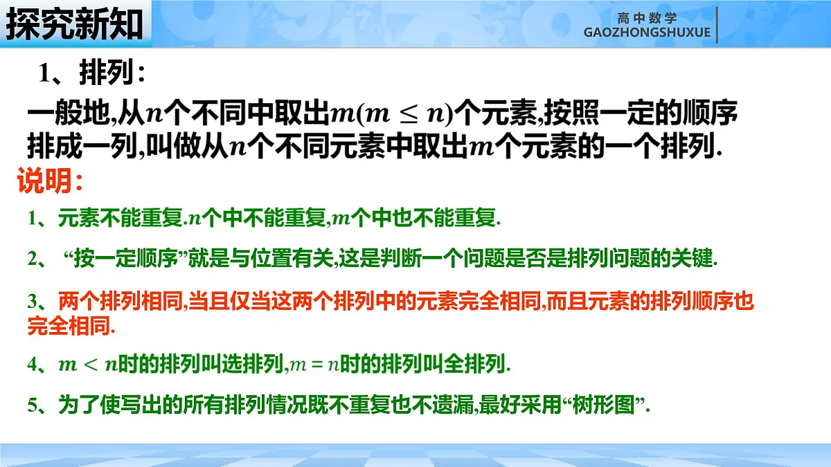人教B版高中数学选修2 3-1-2《排列与排列数第一课时》课件第8页