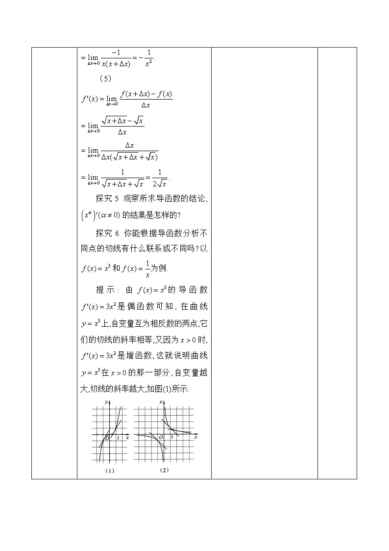 人教B版高中数学选修3 6-1-3《基本初等函数的导数》教学设计第3页
