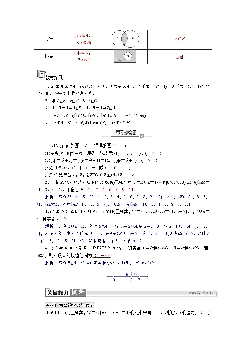 高考数学精品讲义练习【一轮复习】第一章　1．1　集合第2页