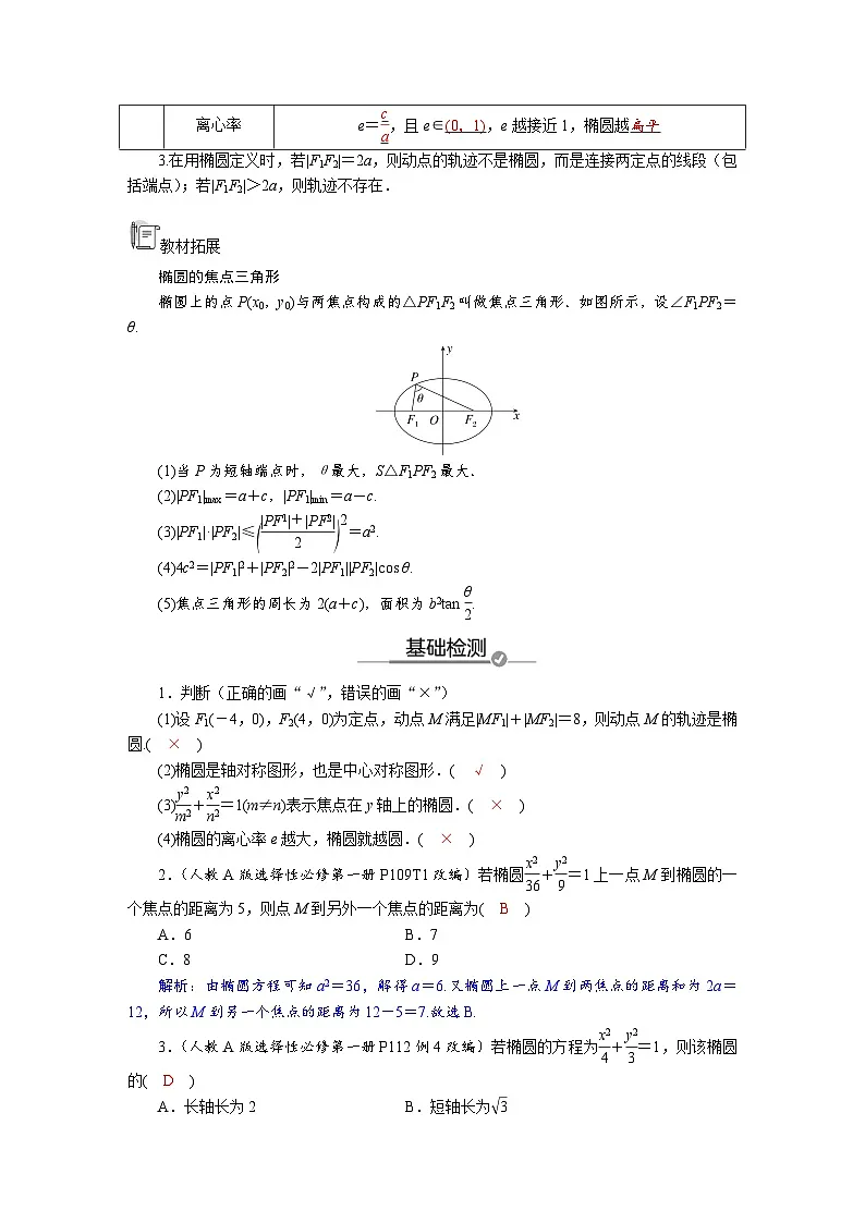高考数学精品讲义练习【一轮复习】第八章　8．5　椭圆第2页