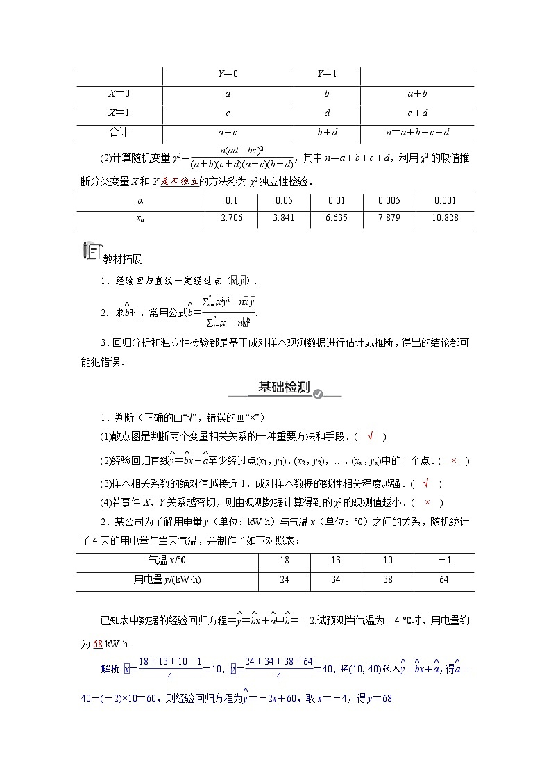 高考数学精品讲义练习【一轮复习】第九章　9．3　成对数据的统计分析第2页