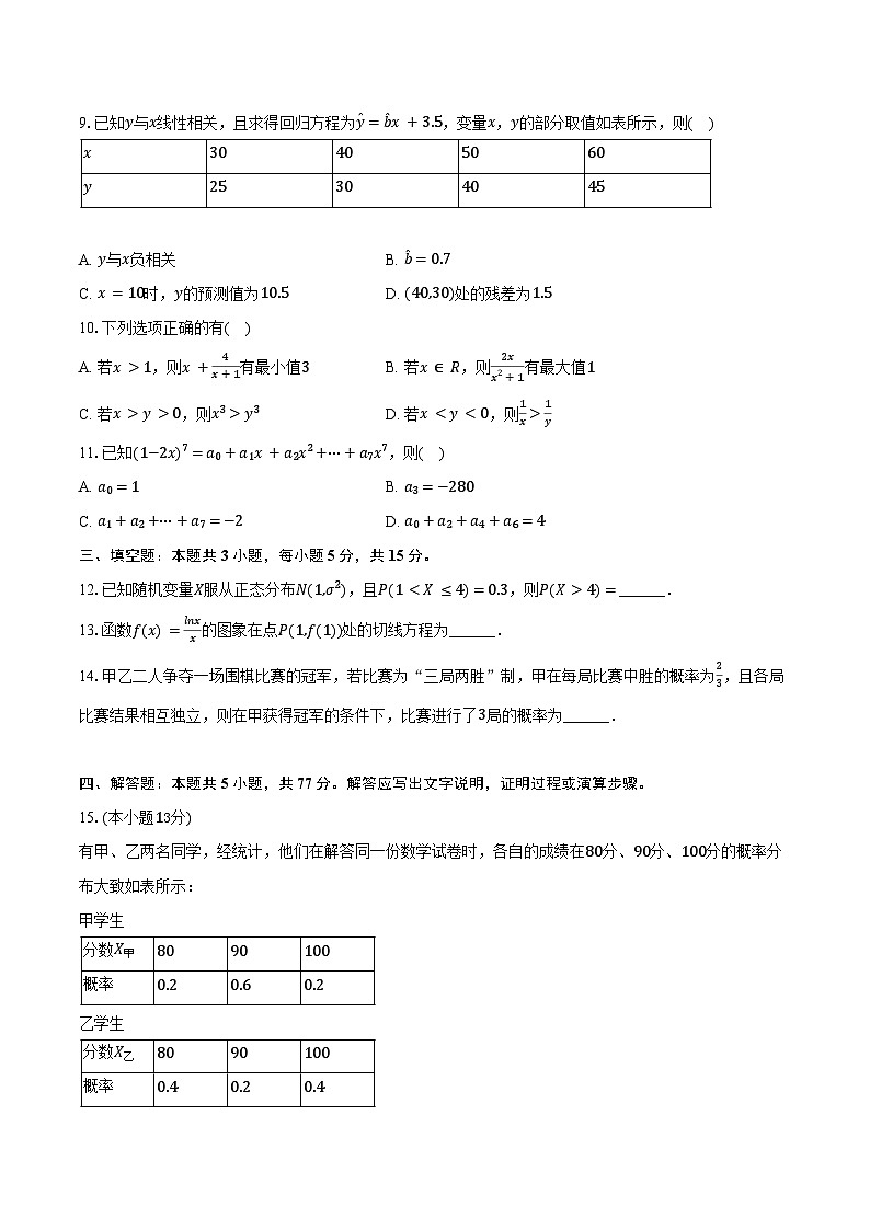 2024-2025学年新疆喀什地区巴楚县高二（下）期末数学试卷（含解析）第2页