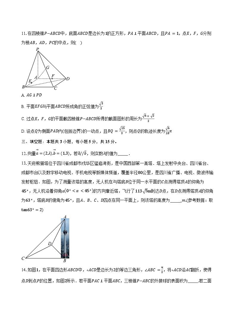 2024-2025学年四川省成都市树德中学高一下学期期末考试数学试卷（含解析）第3页
