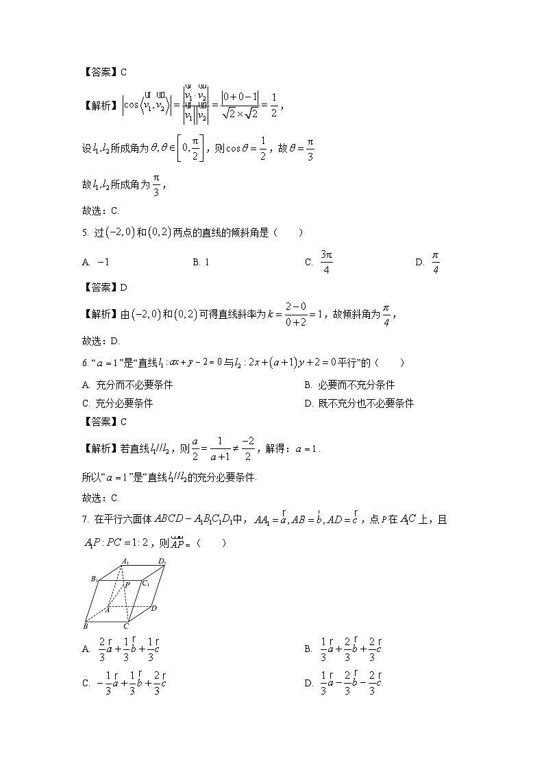 北京市延庆区2024-2025学年高二上学期期中考试数学试卷（解析版）第2页