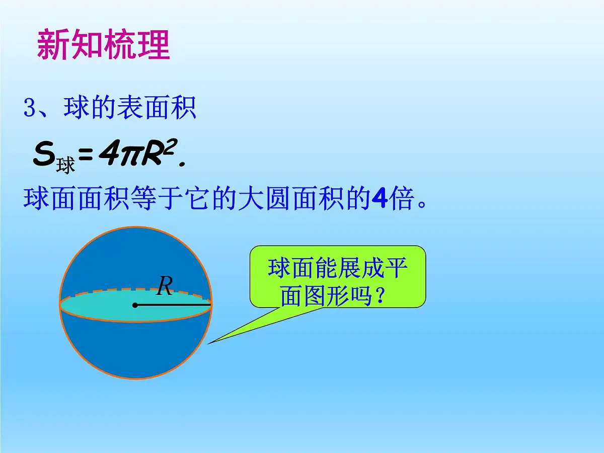 人教课标B版高中数学必修2 1-1-6《棱柱、棱锥、棱台和球的表面积》课件第8页