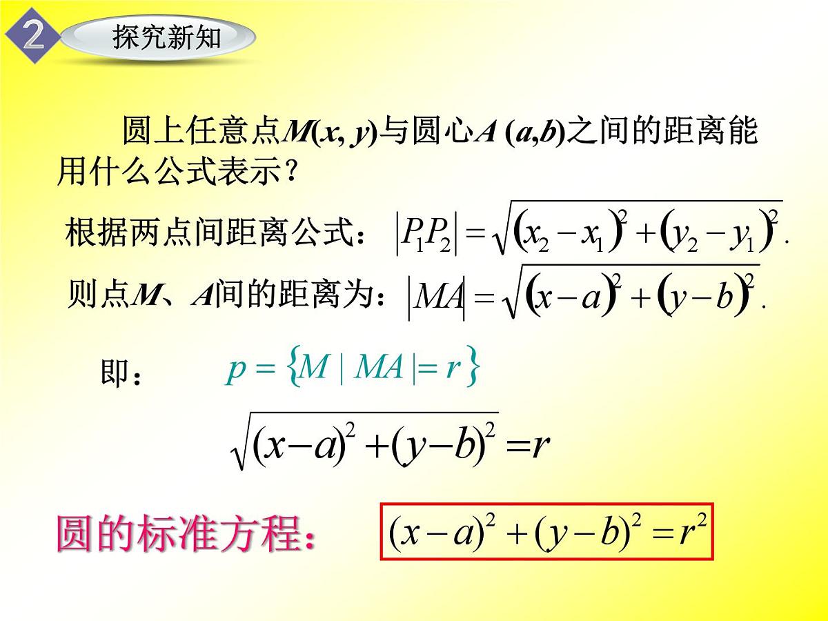 人教课标B版高中数学必修2 2-3-1《圆的标准方程》课件第6页