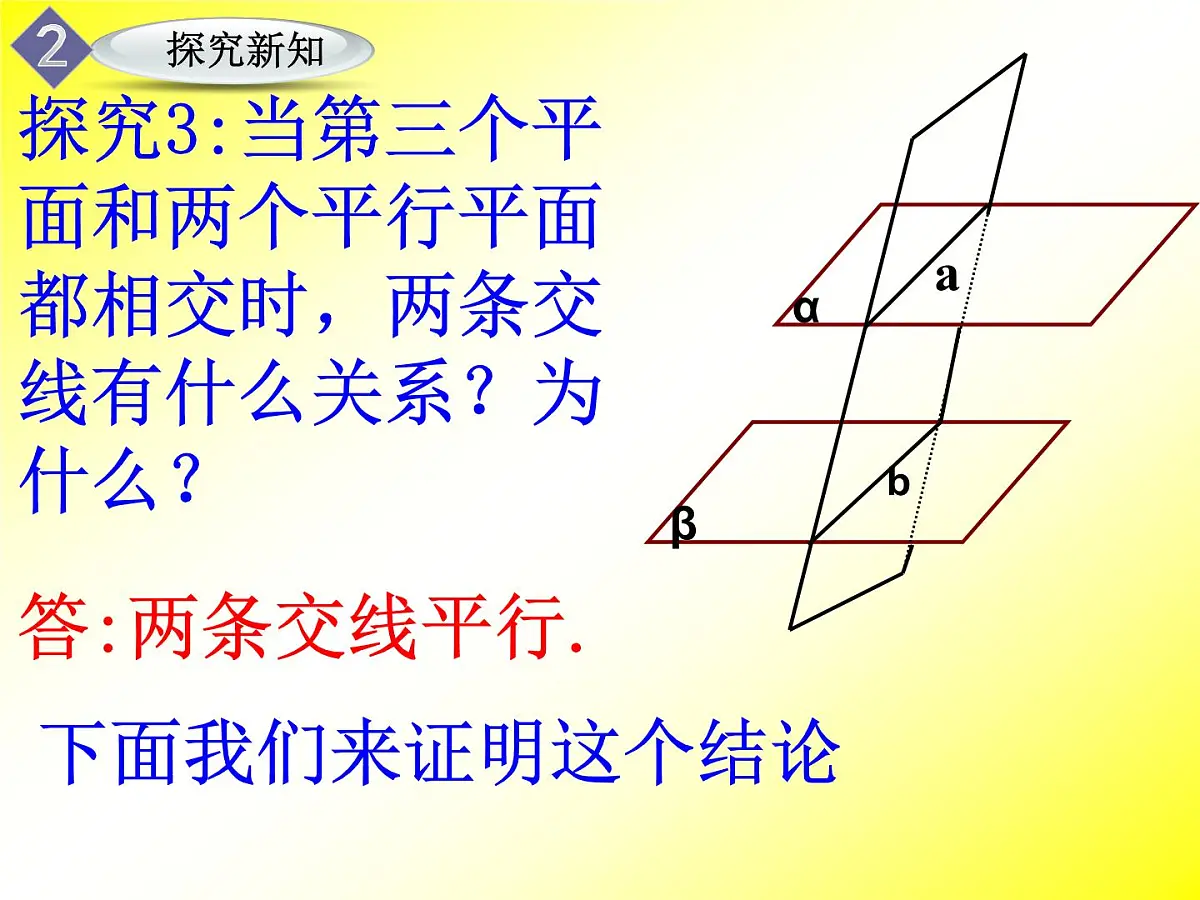 人教课标B版高中数学必修2 1-2-2《平面与平面平行的性质》课件第5页