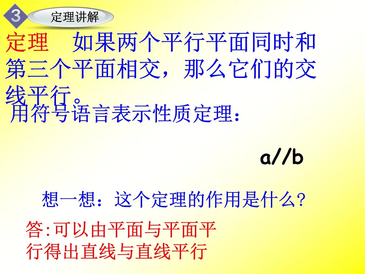 人教课标B版高中数学必修2 1-2-2《平面与平面平行的性质》课件第7页