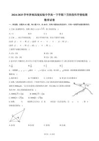 2024-2025学年山东省济南西城实验中学高一下学期7月阶段性学情检测数学试卷（含解析）