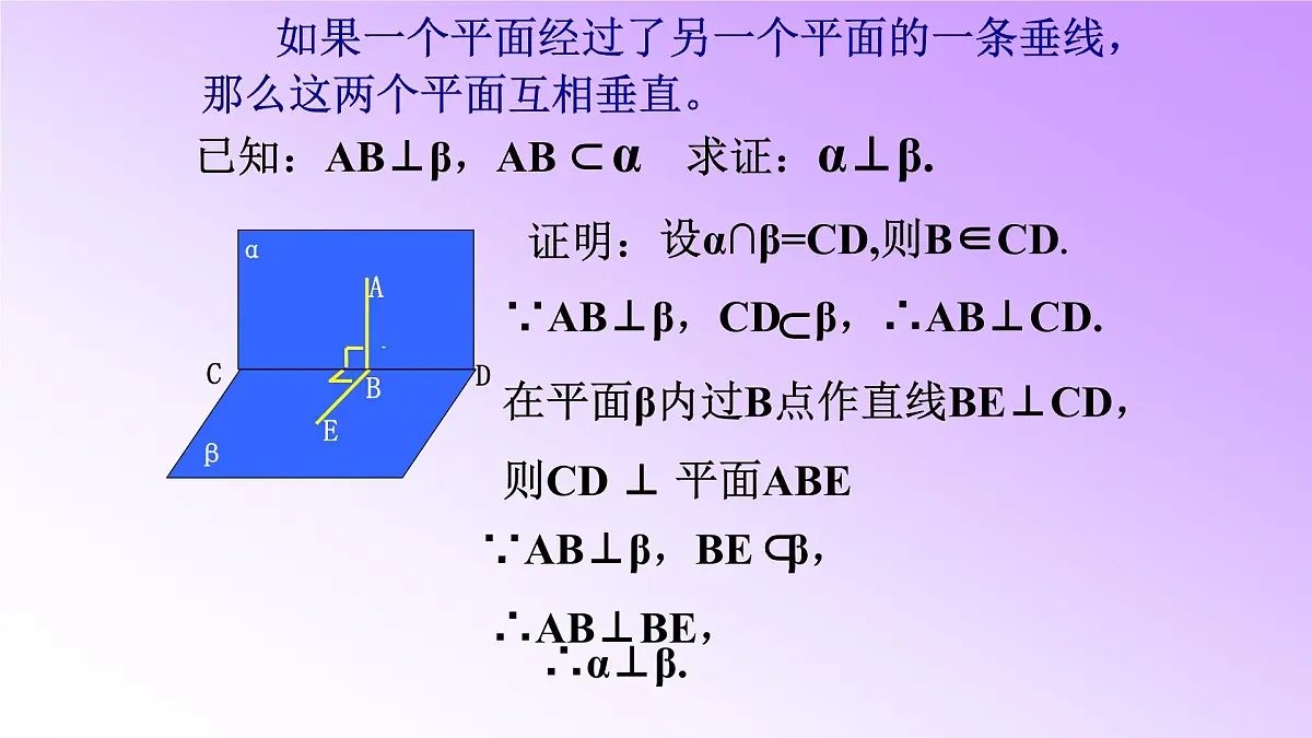 人教课标B版高中数学必修2 1-2-3空间中的垂直关系：平面与平面垂直-课件第6页