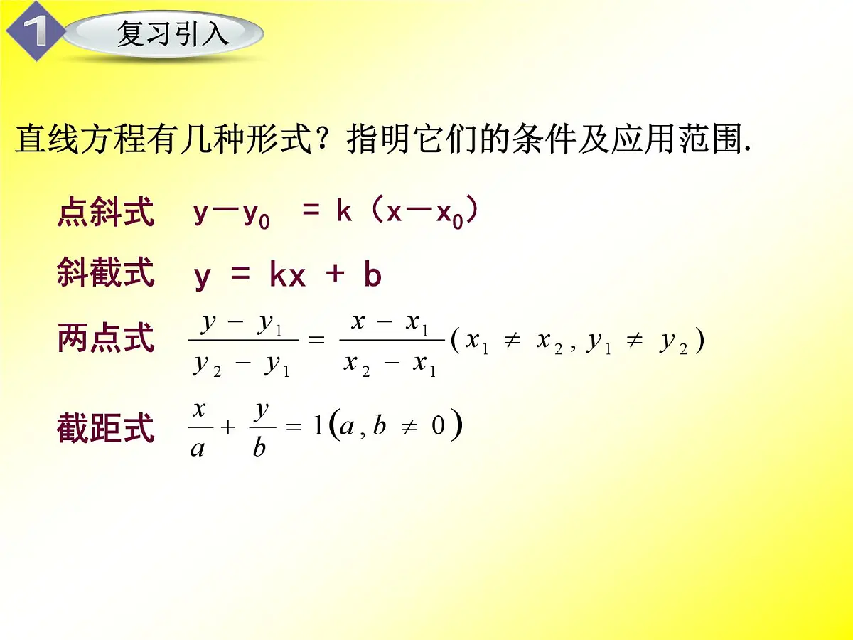 人教课标B版高中数学必修2 2-2-2《直线的一般式方程》课件第2页
