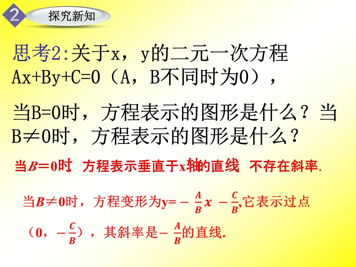人教课标B版高中数学必修2 2-2-2《直线的一般式方程》课件第4页