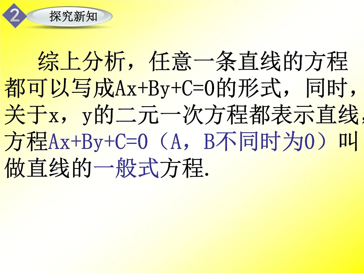 人教课标B版高中数学必修2 2-2-2《直线的一般式方程》课件第5页