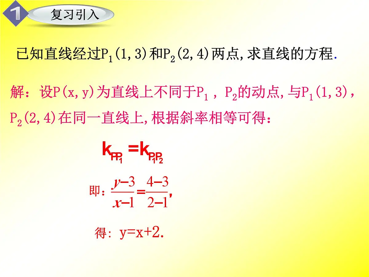 人教课标B版高中数学必修2 2-2-2《直线的两点式方程》课件第5页