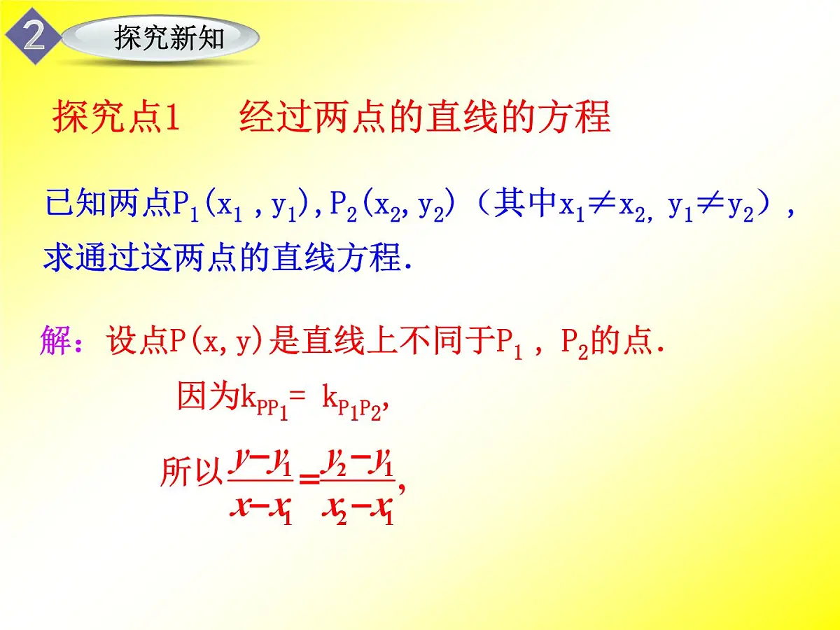 人教课标B版高中数学必修2 2-2-2《直线的两点式方程》课件第6页