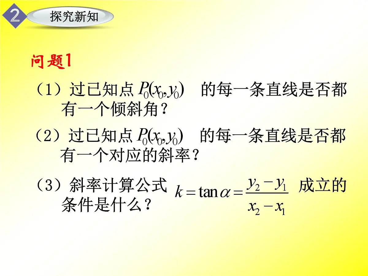 人教课标B版高中数学必修2 2-2-2《直线的点斜式方程》课件第3页