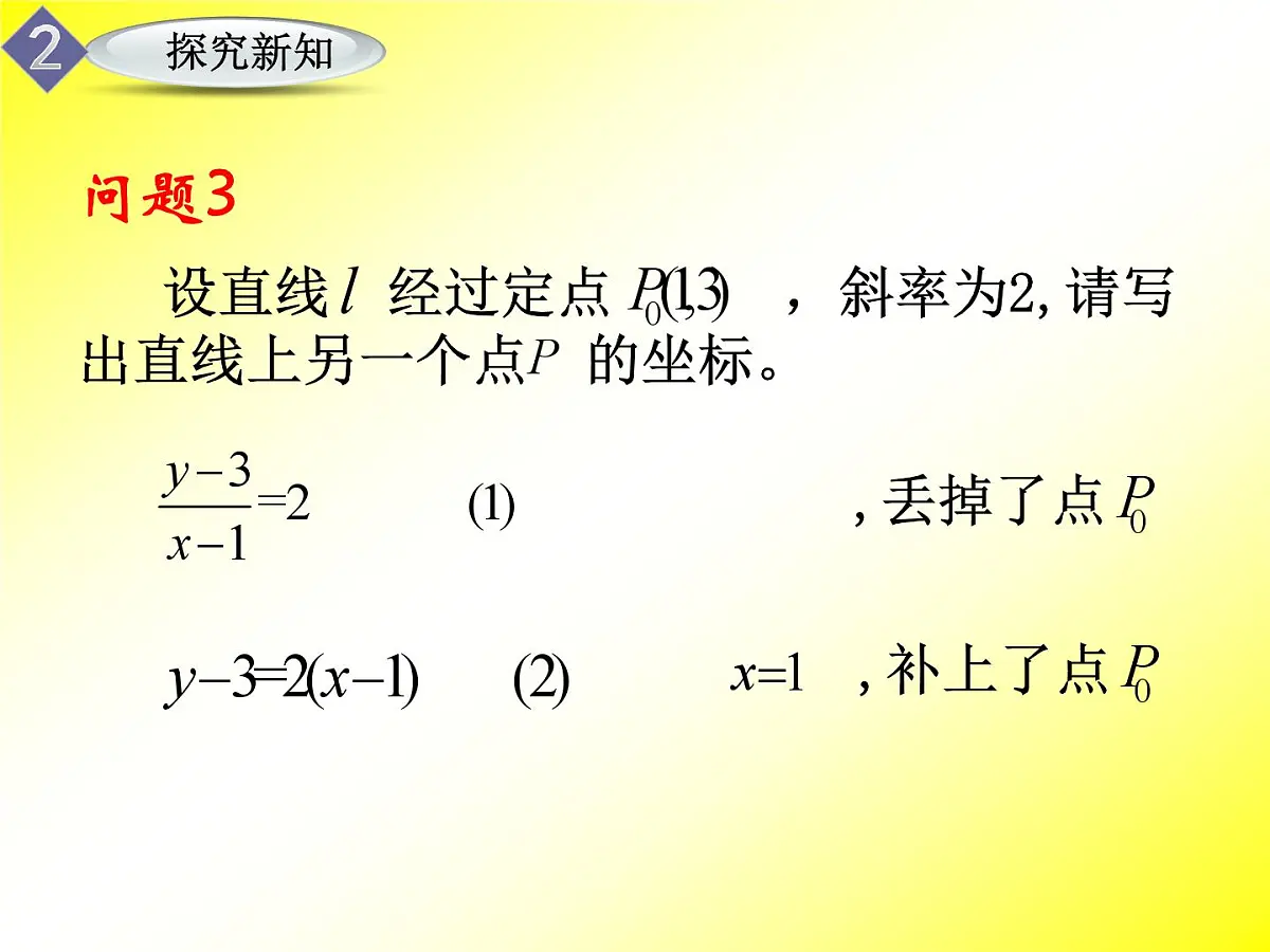 人教课标B版高中数学必修2 2-2-2《直线的点斜式方程》课件第5页
