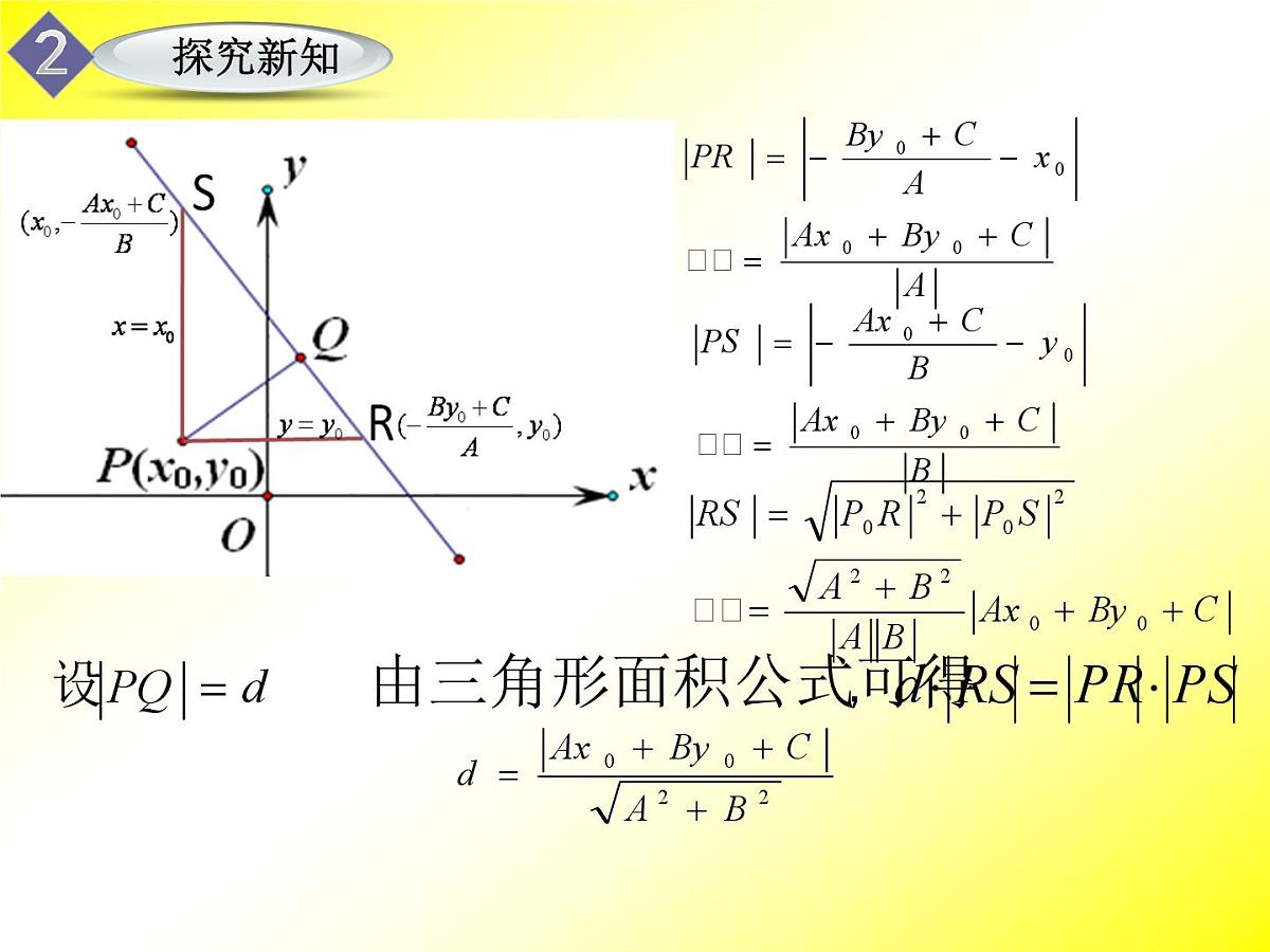 人教课标B版高中数学必修2 2-2-4《点到直线的距离及两平行线间的距离》课件第6页