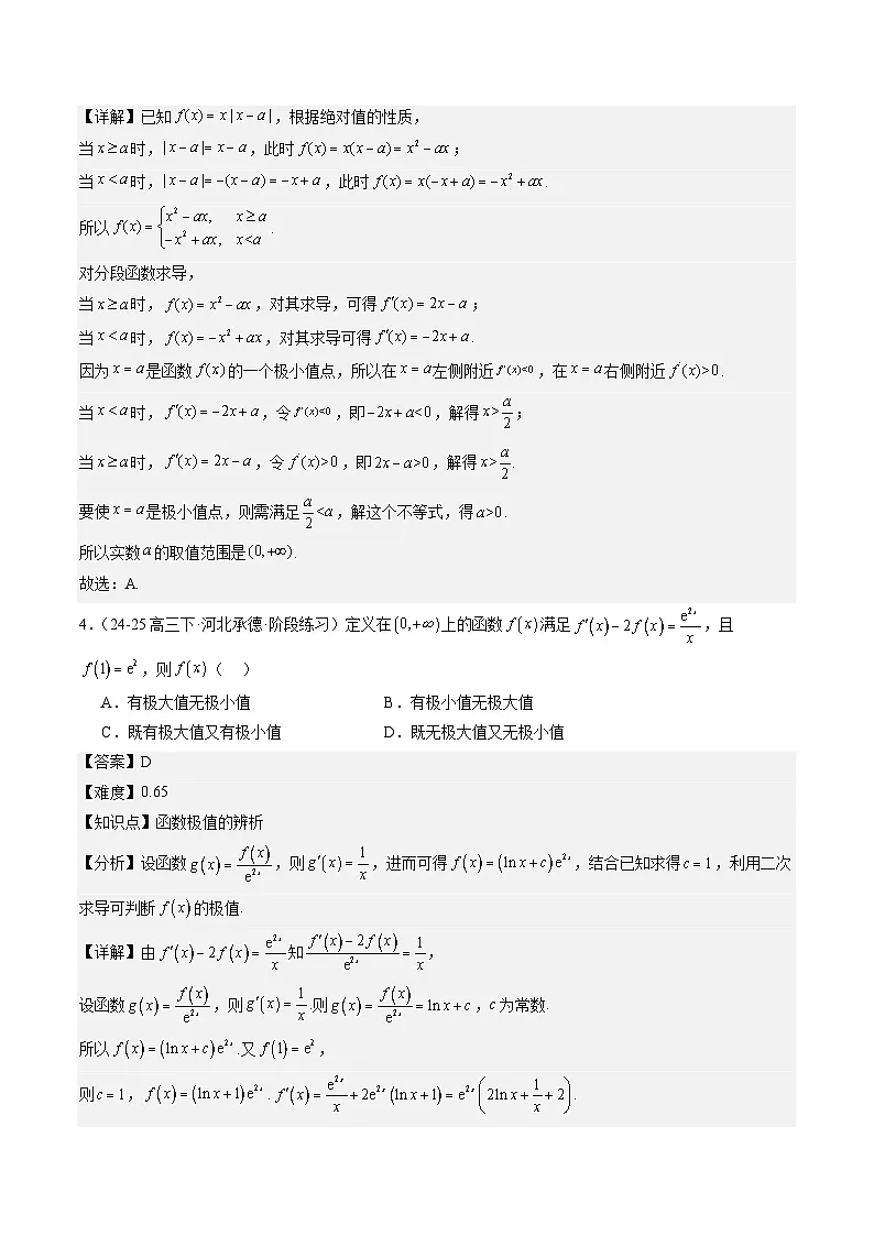 暑假作业08 导数的极值和最值（解析版）第3页