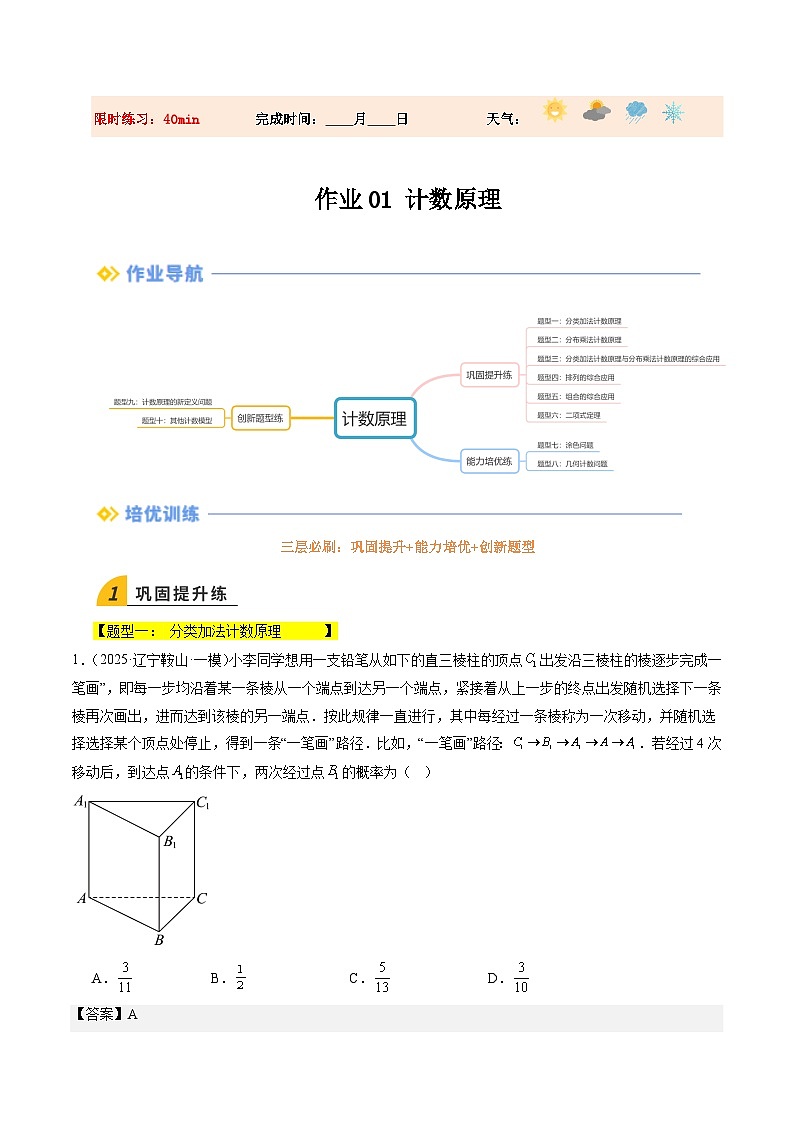 暑假作业09 计数原理（解析版）第1页