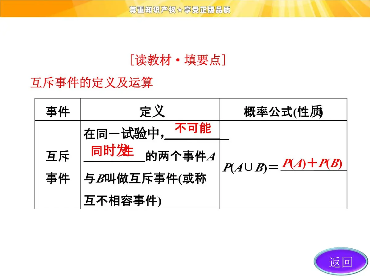 人教课标B版高中数学必修3 3-1-4《概率的加法公式》课件第6页