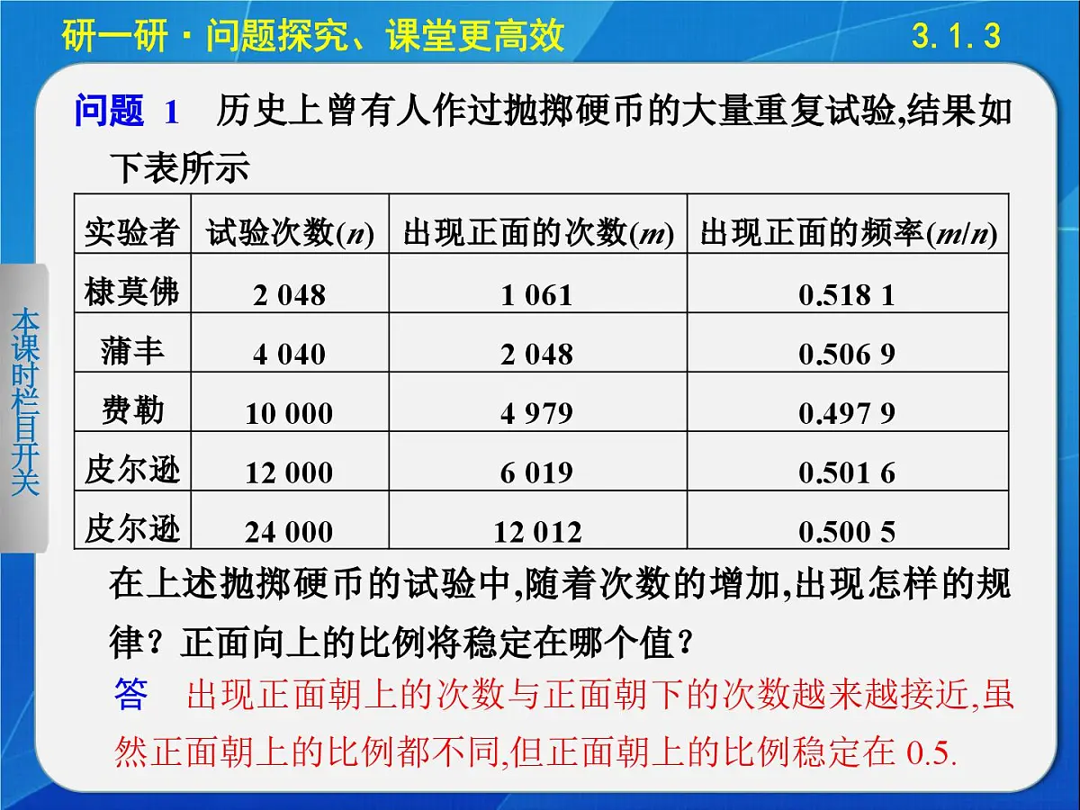人教课标B版高中数学必修3 3-1-3《频率与概率》课件第5页