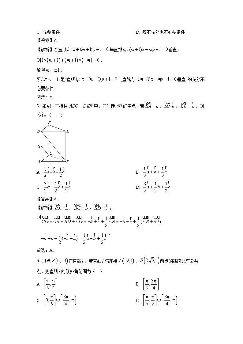 福建省部分优质高中2024-2025学年高二上学期期中质量检测数学试卷（解析版）第2页