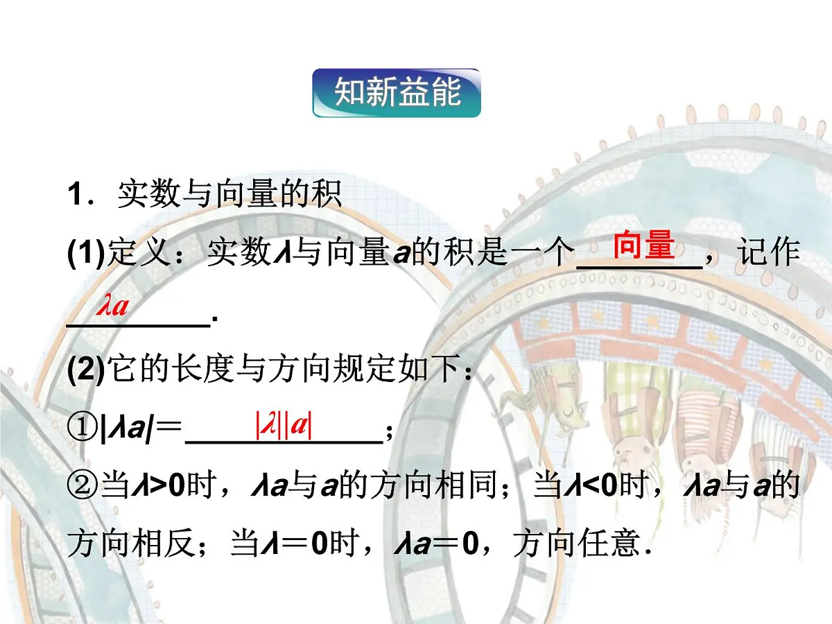 人教课标B版高中数学必修4 2-1-4《数乘向量》 课件第4页
