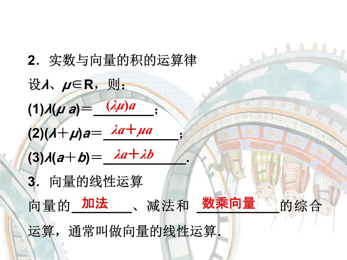 人教课标B版高中数学必修4 2-1-4《数乘向量》 课件第5页