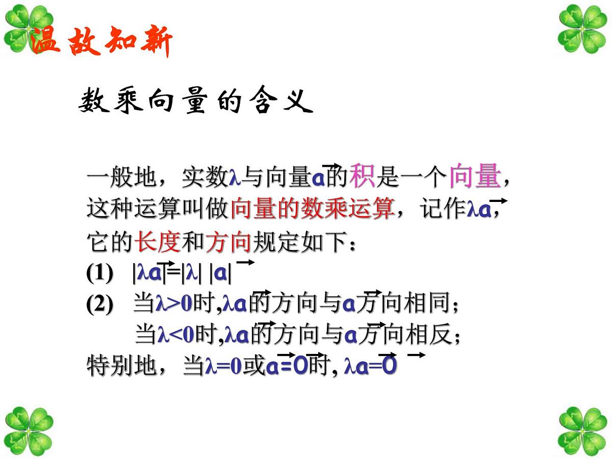 人教课标B版高中数学必修4 2-1-5《向量共线的条件和轴上向量坐标运算》 课件第2页
