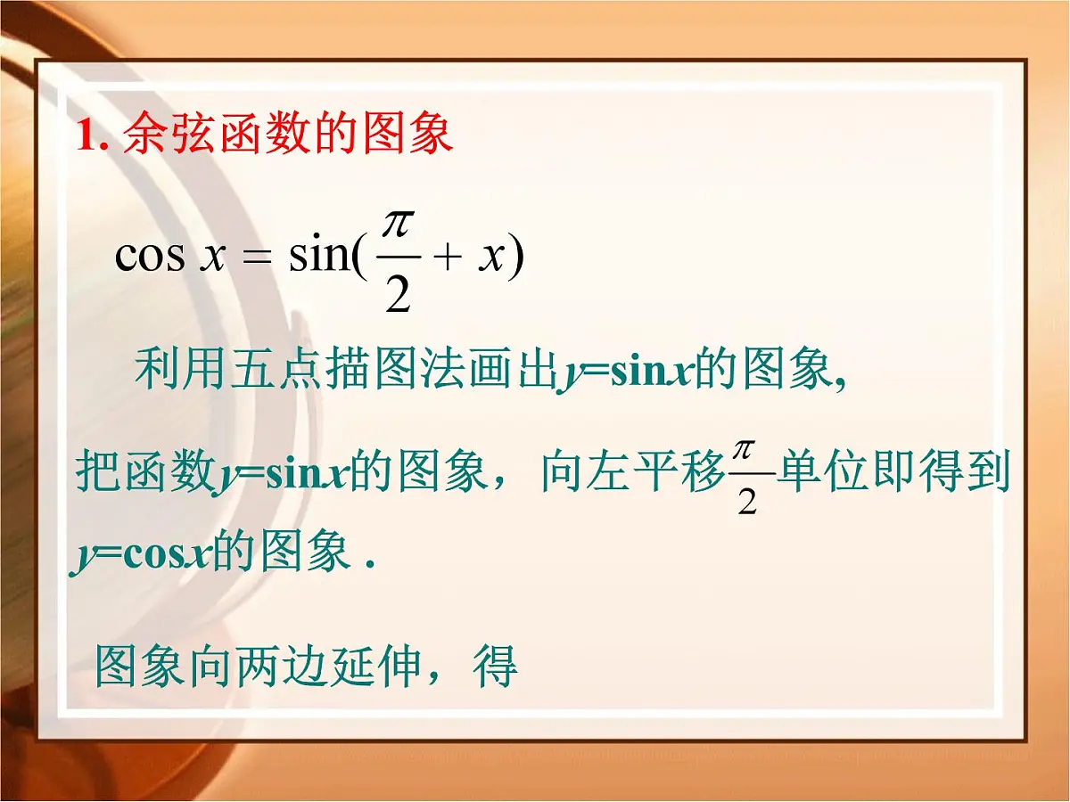人教课标B版高中数学必修4 1-3-2《余弦函数、正切函数的图象与性质（第1课时）》 课件第2页