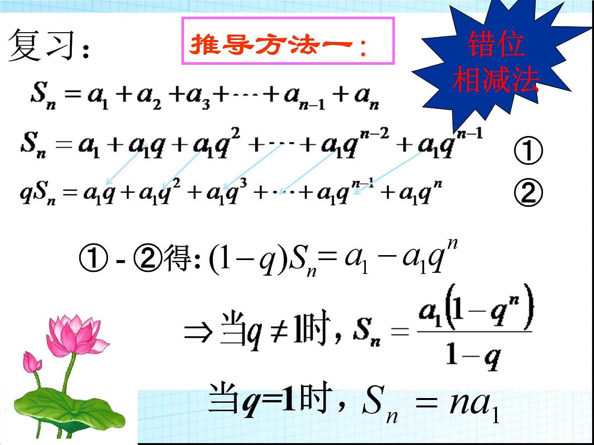 人教课B标版高中数学必修5 2-3-2《等比数列的前n项和第二课时：性质和求和》课件第2页