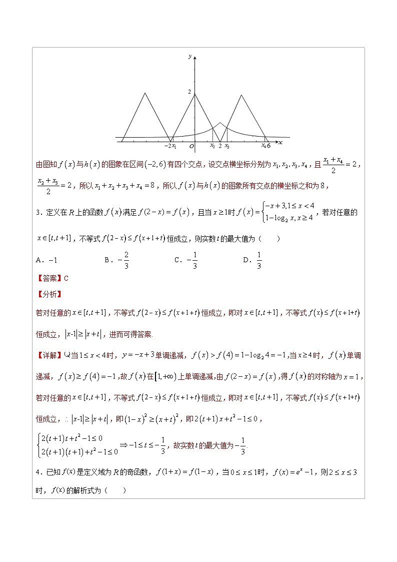 人教版高考数学第二轮专项复习专题03　函数的对称性-高中数学经典二级结论解读与应用训练（解析版）第3页