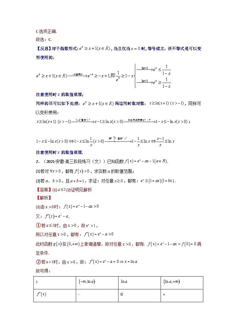 人教版高考数学第二轮专项练习专题07 经典超越不等式（解析版）第2页