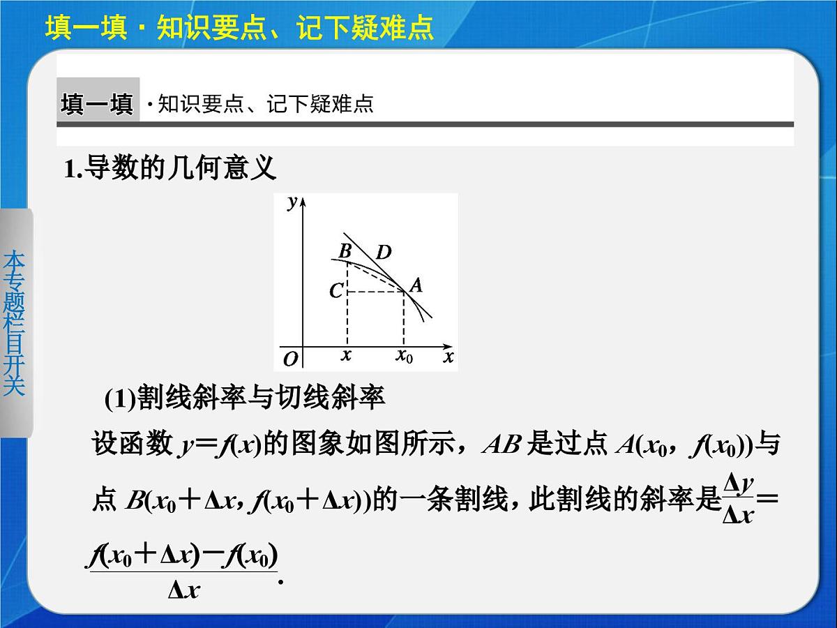 人教课标B版高中数学选修1-1 3-1-3《导数的几何意义》教学课件第2页