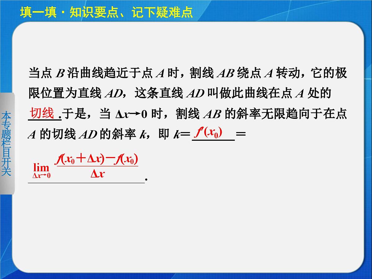 人教课标B版高中数学选修1-1 3-1-3《导数的几何意义》教学课件第3页
