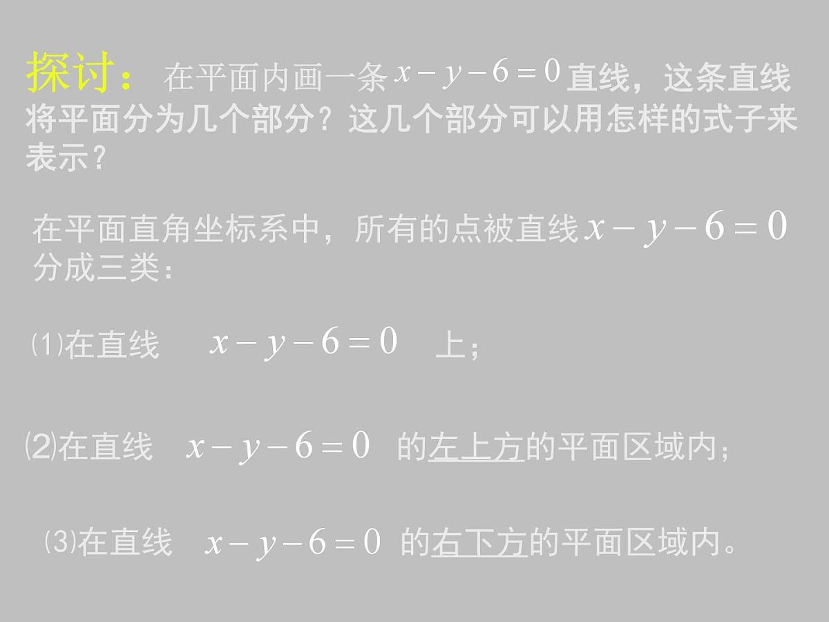 人教课B标版高中数学必修5 3-5-1二元一次不等式（组）所表示的平面区域--课件第3页