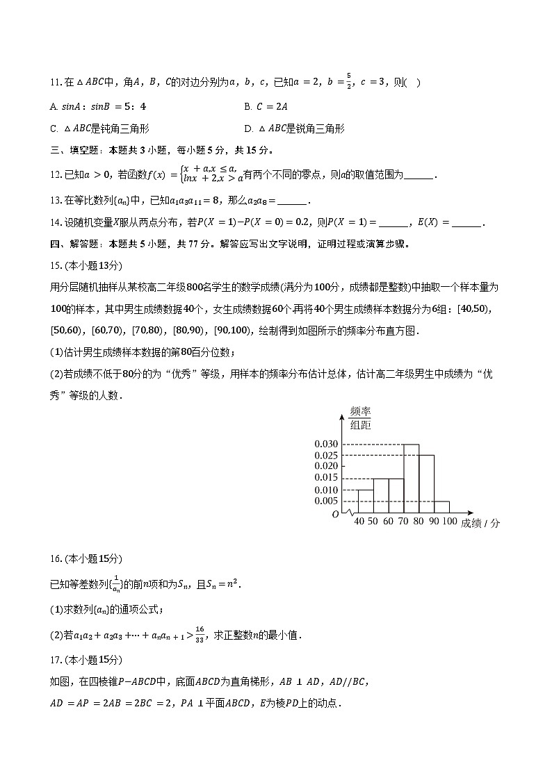 2024-2025学年湖南省邵阳市海谊中学高二（下）期末数学试卷（含解析）第2页