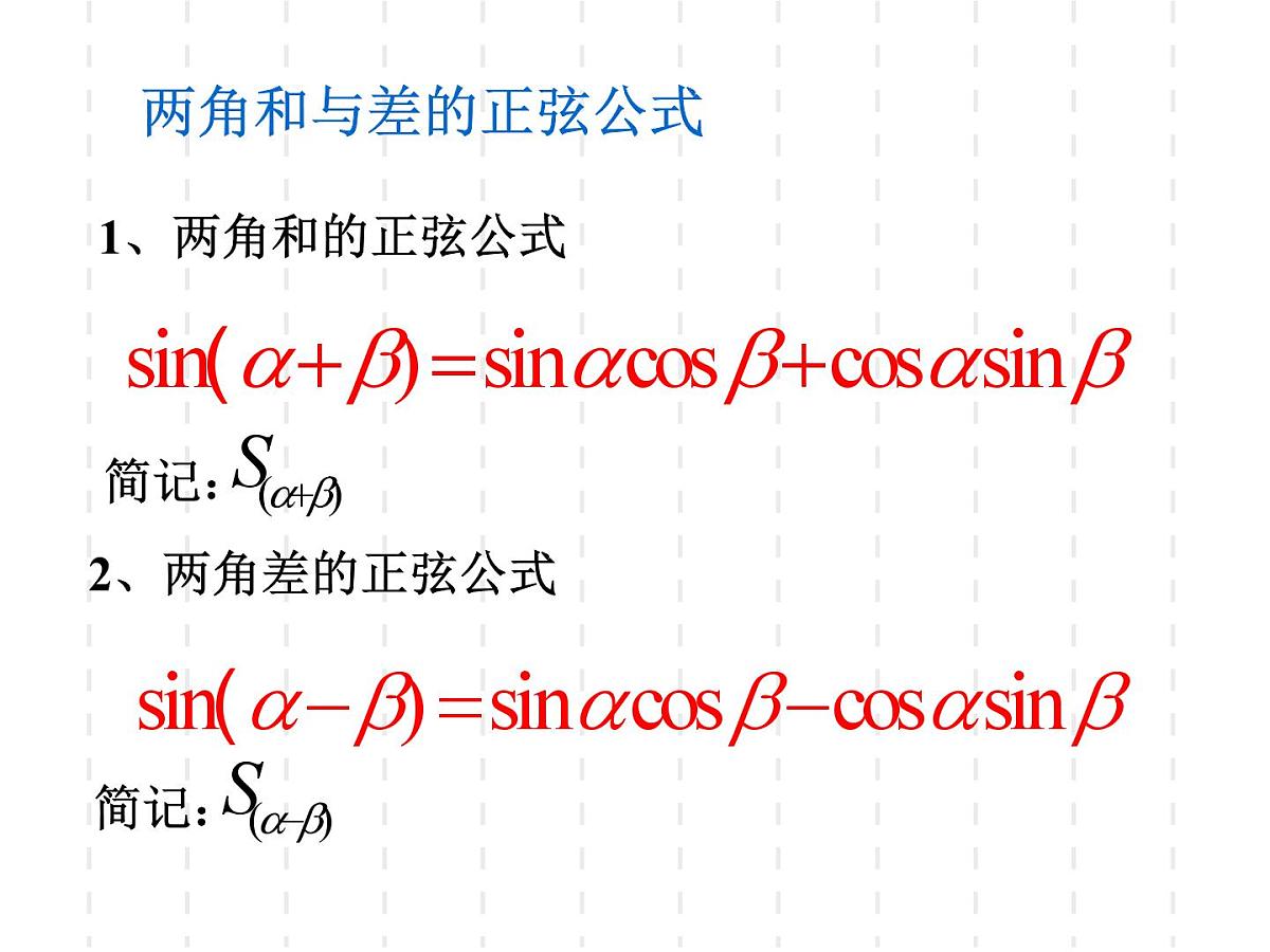 人教课标B版高中数学必修4 3-1-2《两角和与差的正弦》-课件第5页