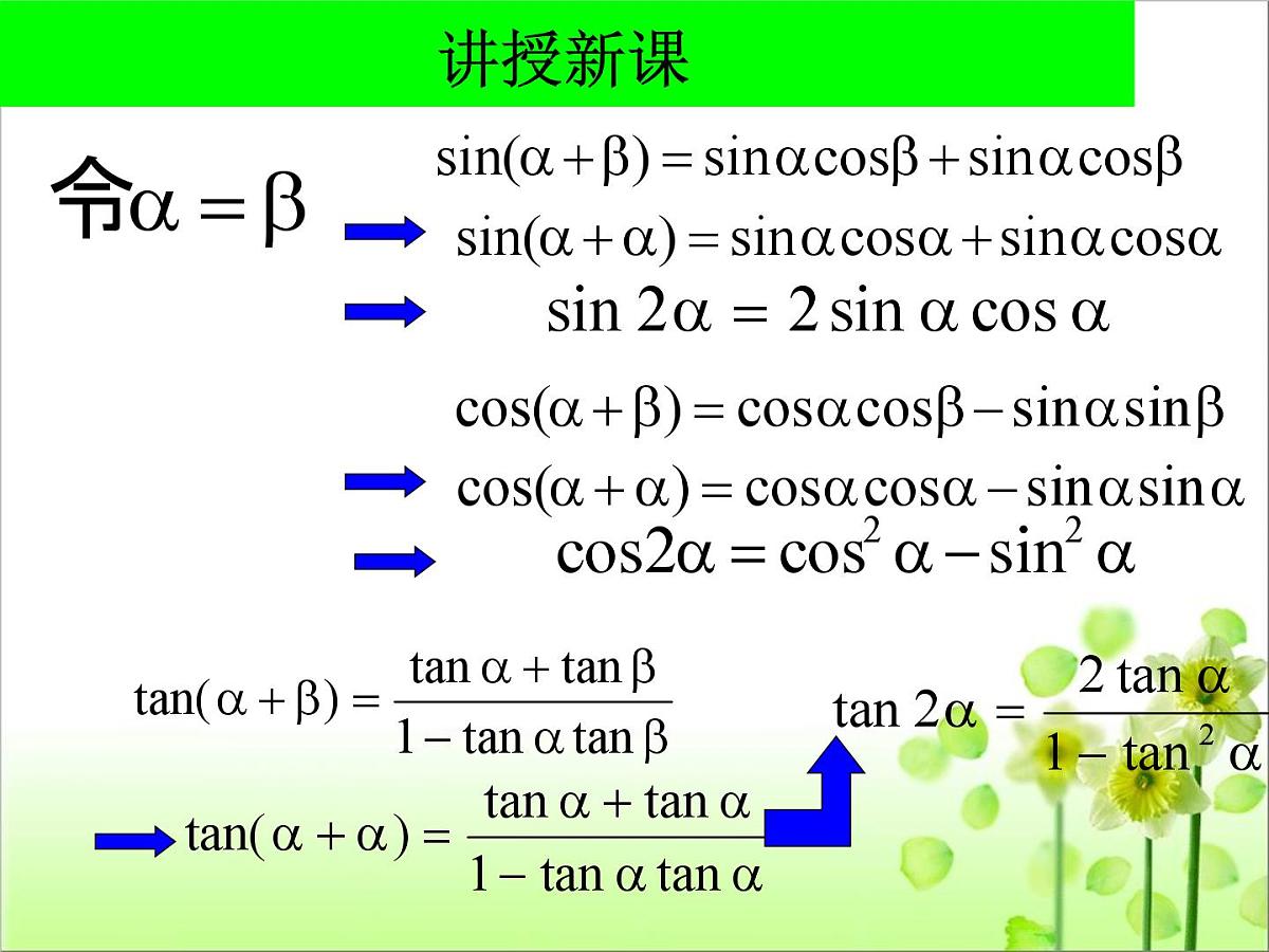 人教课标B版高中数学必修4 3-2-1《倍角公式》课件第3页
