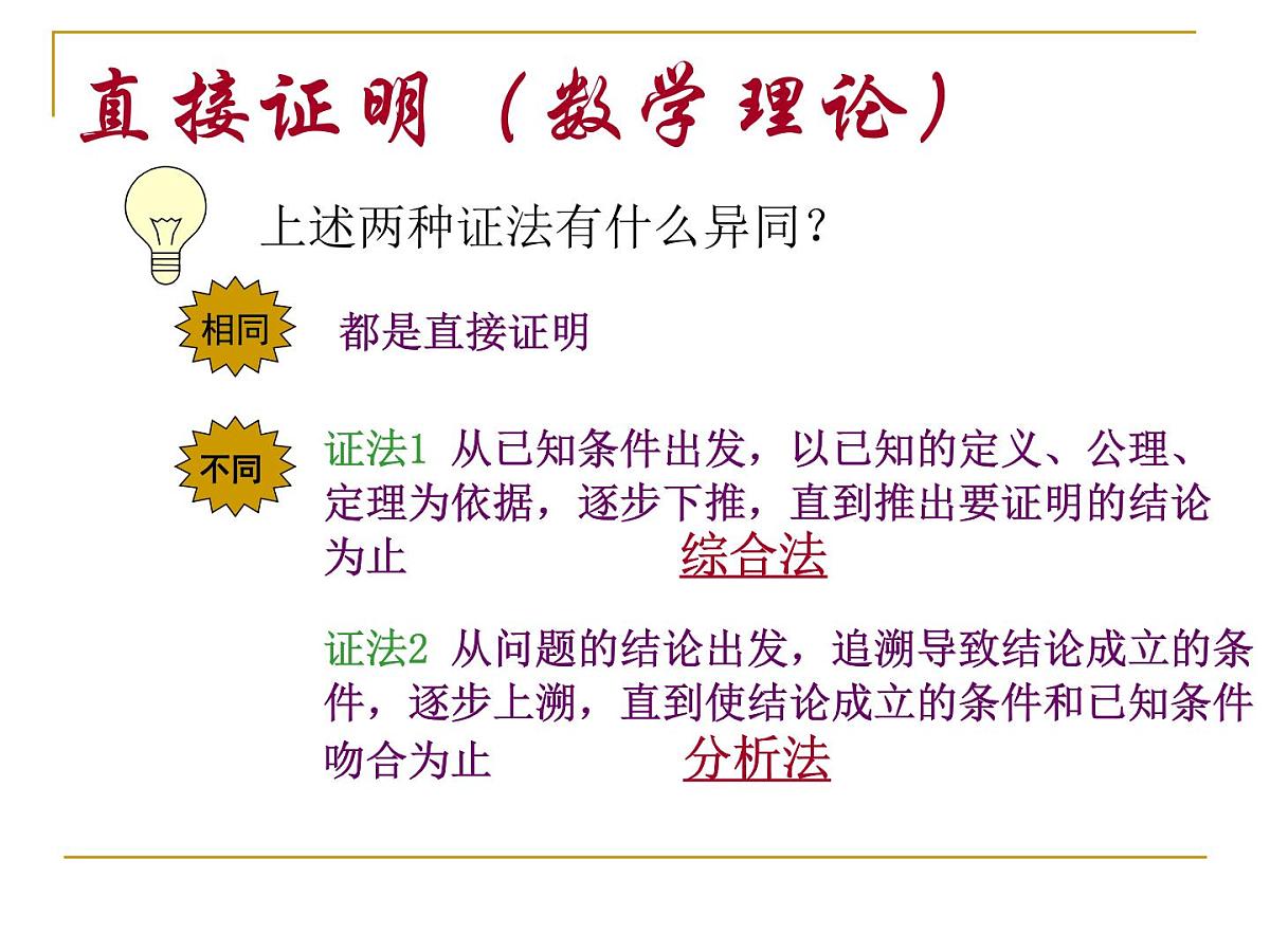 人教课标B版高中数学选修1-2  2-2-1《综合法与分析法》教学课件第6页