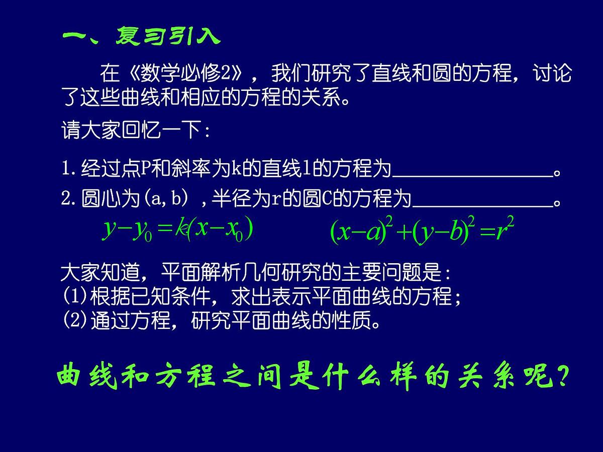 人教课标B版高中数学选修2-1 2-1-1《曲线与方程的概念》-教学课件第2页
