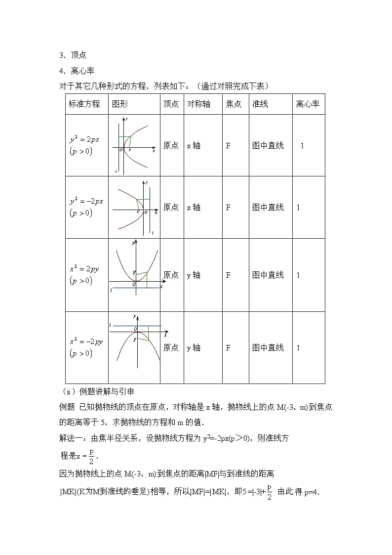 人教课标B版高中数学选修2-1 2-4-2《抛物线的几何性质》教案第2页