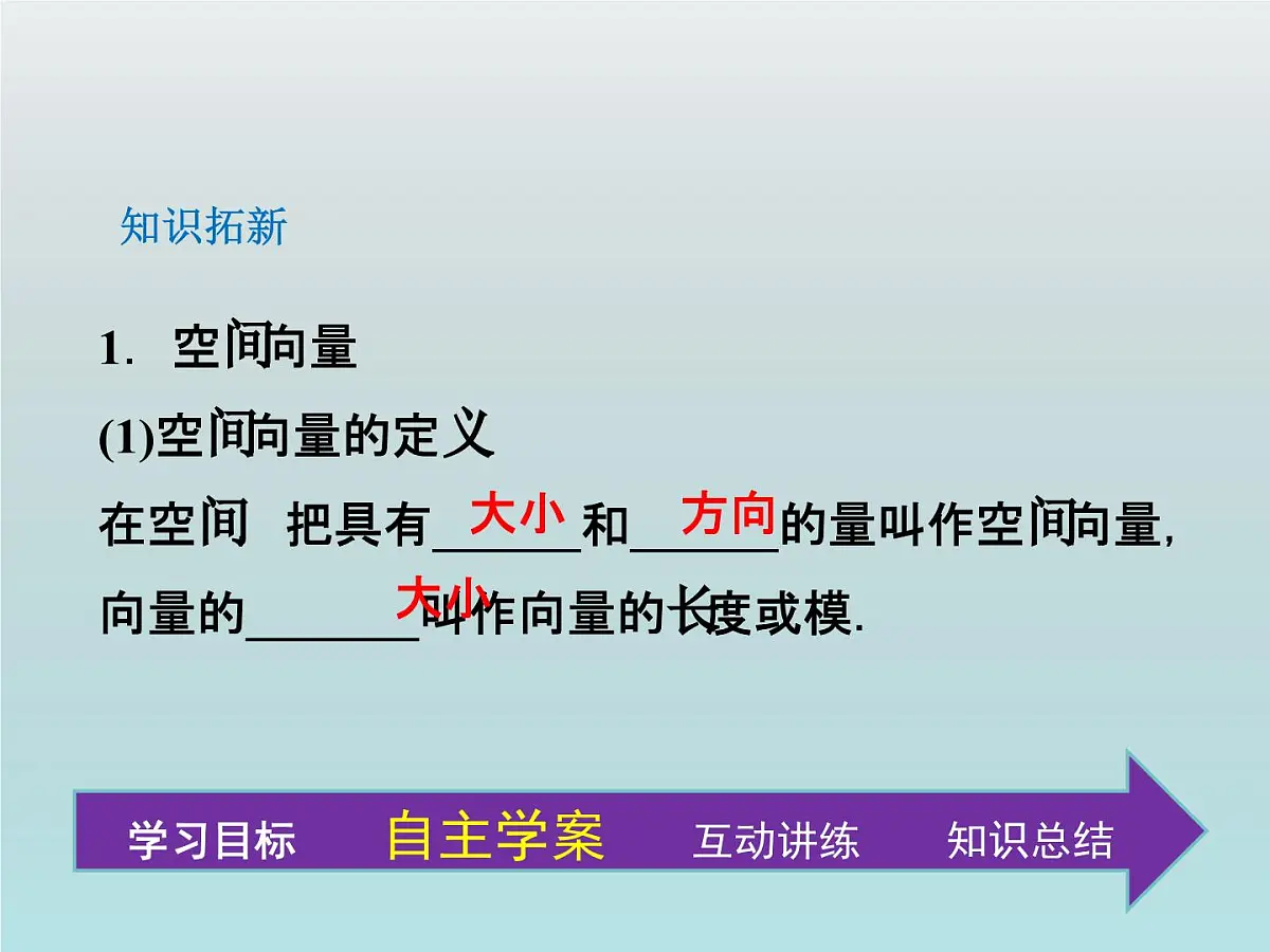 人教课标B版高中数学选修2-1 3-1-1《空间向量的线性运算》教学课件第5页